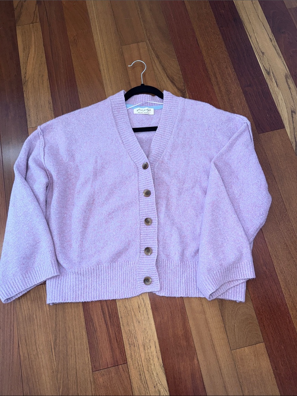 Free People Pastel Lavender Button Front Cardigan